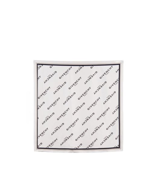 Givenchy White Shadow Logo-Printed Scarf
