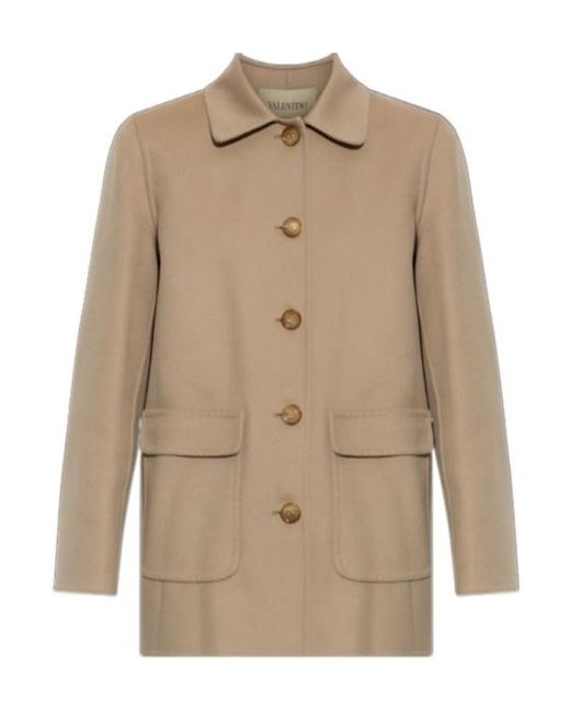Valentino Natural Collared Long-Sleeved Casual Jacket