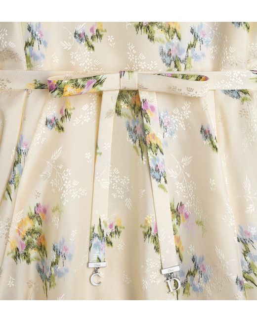 Dior Metallic Mid-Length Flared Dress With Belt