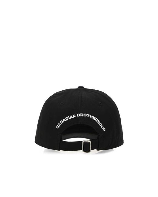 DSquared² Black Logo Embroidered Distressed Baseball Cap for men