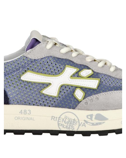 Premiata Blue Nous Low-Top Sneakers for men