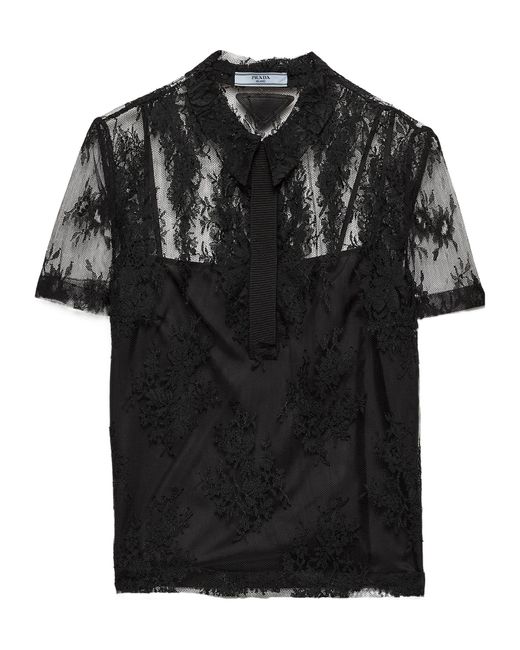 Prada Black Lace Top