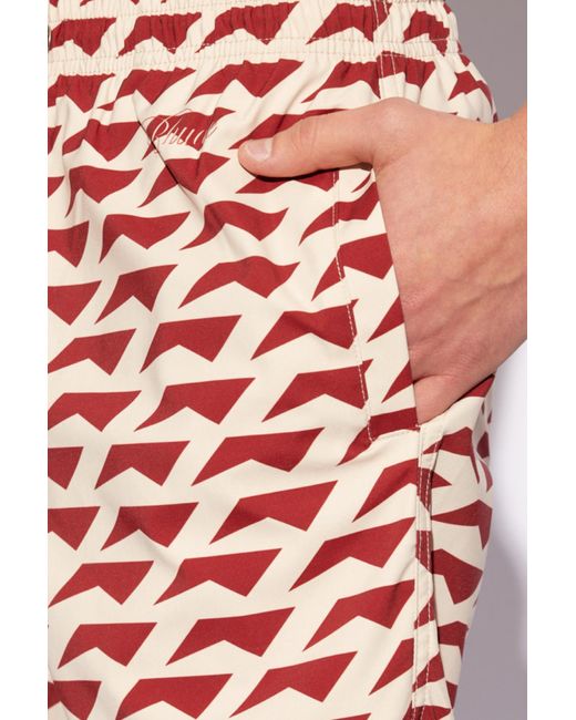 Rhude Red Dolce Vita Swim Shorts for men