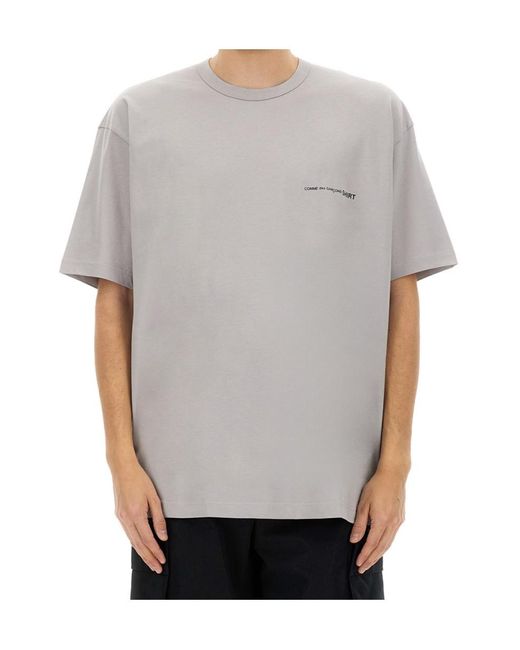 Comme des Garçons White Cotton T-Shirt With Print for men
