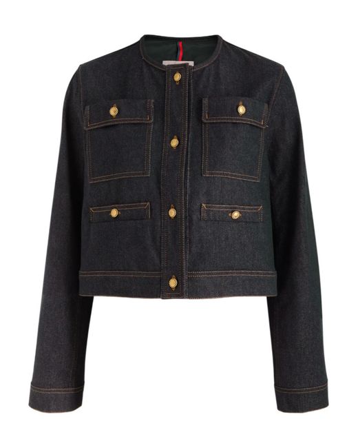 Moncler Black Tencin Stretch-Denim Jacket