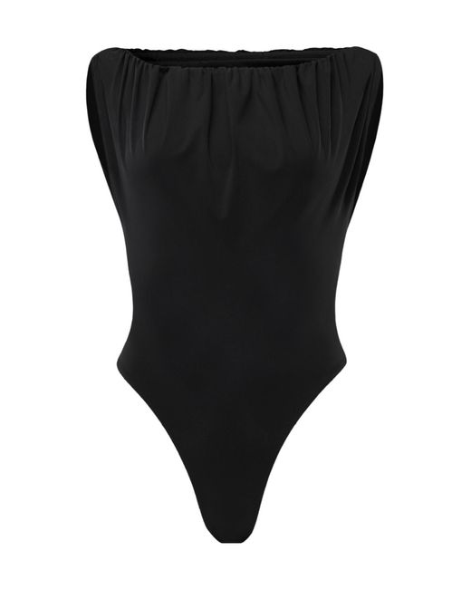 Jacquemus Black Ruched One-Piece Swimsuit
