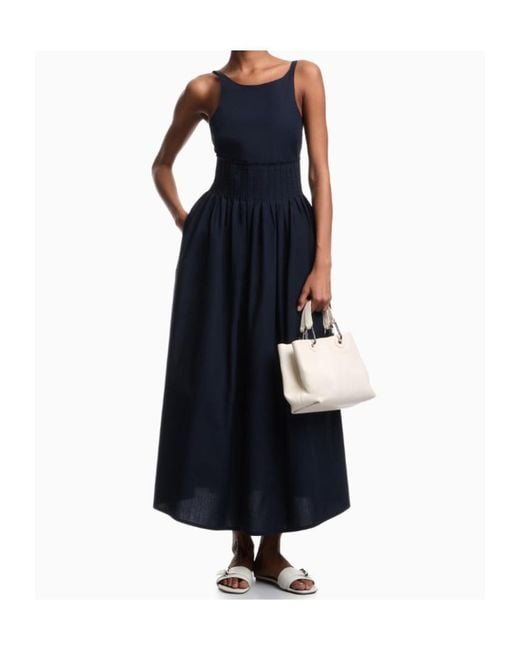 Emporio Armani Blue Crewneck Sleeveless Dress