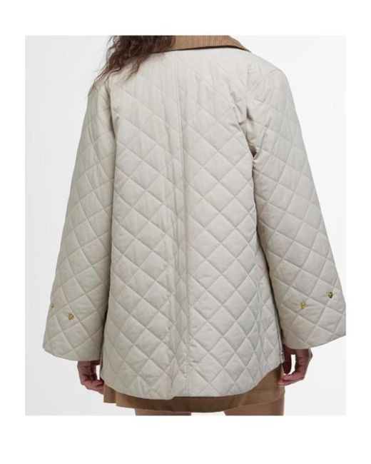 Barbour White Corinne Quilted Jacket