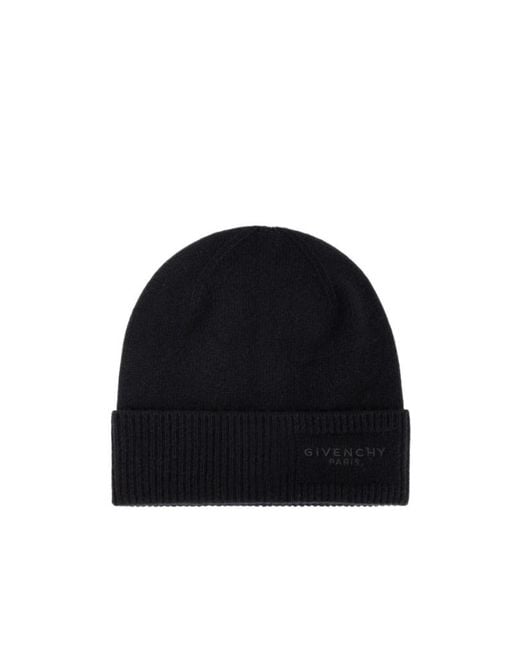 Givenchy Blue Logo Embroidered Knitted Beanie for men