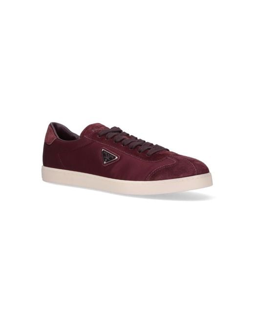 Prada Purple Fabric And Suede Sneakers for men