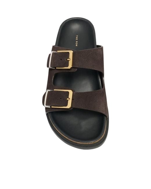The Row Brown Buckle-Fastening Sandals