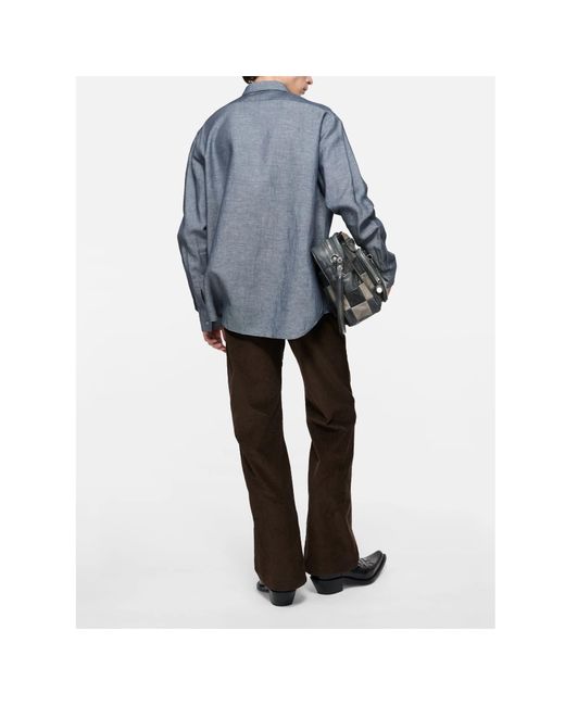 Acne Blue Chambray Button-Up Shirt for men