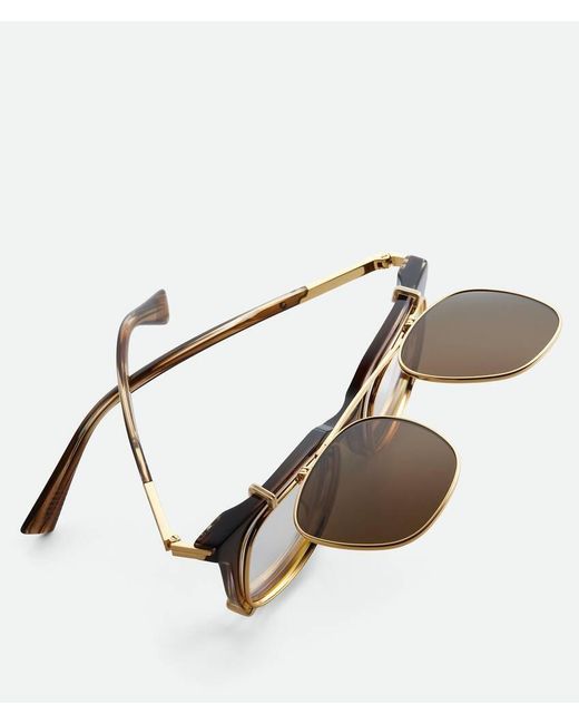 Bottega Veneta Multicolor Classic Square Clip On Sunglasses