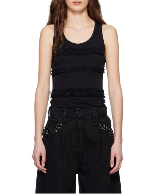Simone Rocha Black Ruffled Tank Top
