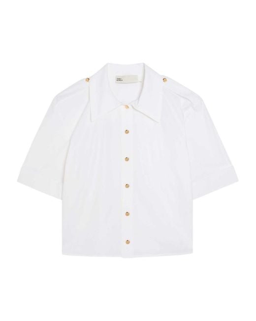 Tory Burch White Loose Cotton Shirt