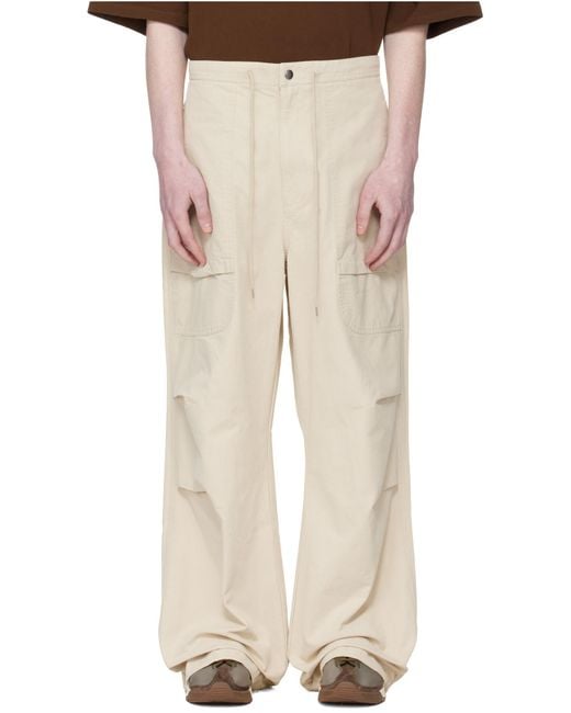 Entire studios White Barren Straight Leg Cargo Pants for men