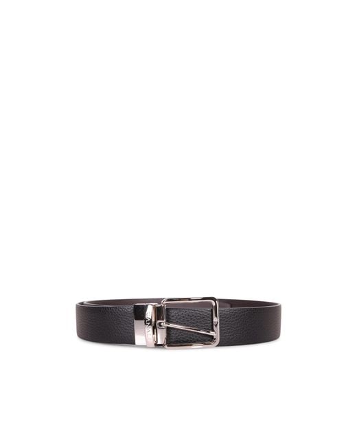 Canali White Textured Buckle Belt for men