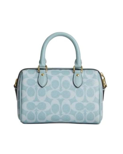 COACH Blue Double-Handled Shoulder Bag