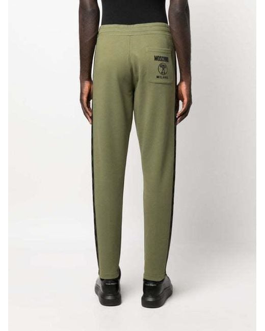 Moschino Green Logo Sweatpants for men
