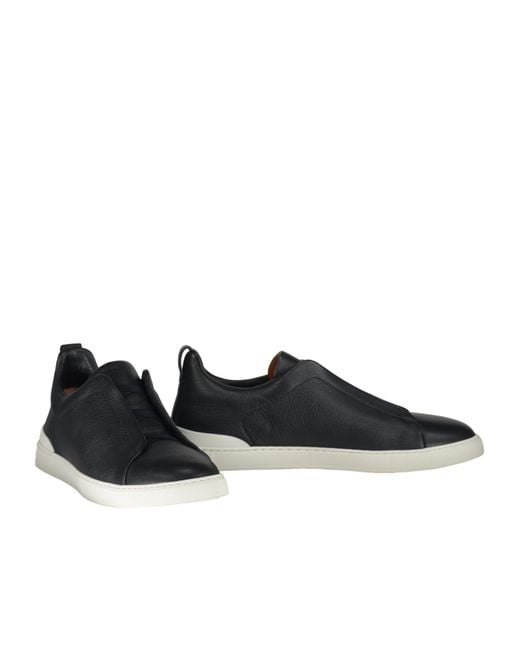 Zegna Black Low-Top Casual Shoes for men