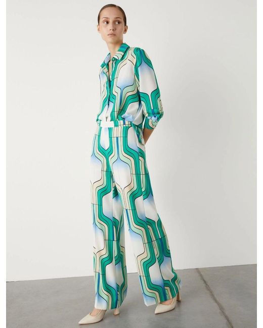 Marella Green Patterned Casual Pants
