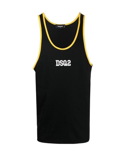 DSquared² Black Sleeveless Tank Top for men