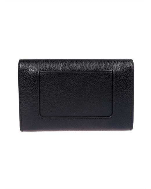 Mulberry Black Darley Logo Engraved Medium Wallet