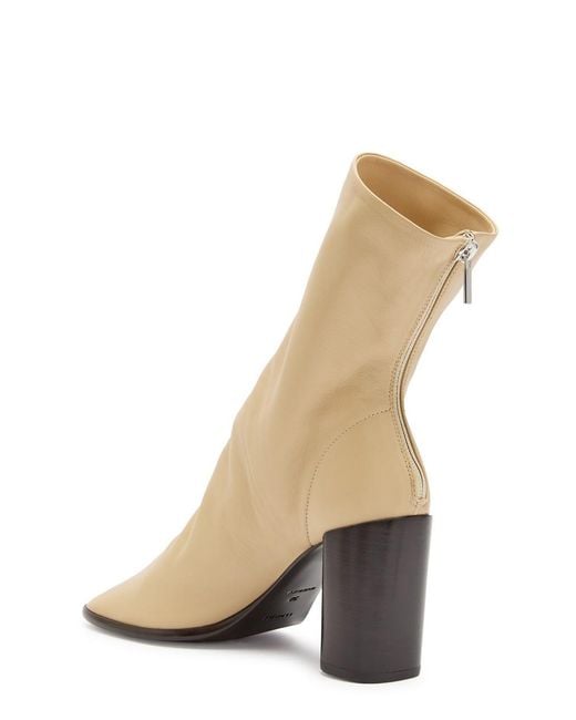 Lemaire White Square Toe Ankle Boots
