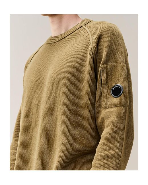 C P Company Green Long-Sleeve Crew-Neck Pullover for men