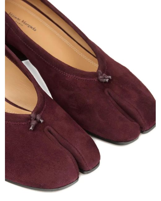Maison Margiela Purple Tabi Block-Heel Suede Pumps