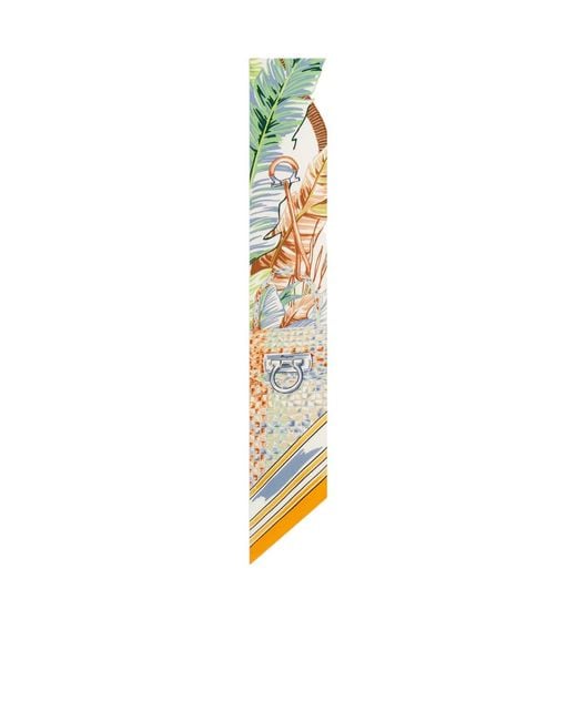Ferragamo Metallic Felindra Leopard-Print Bandeau Scarf