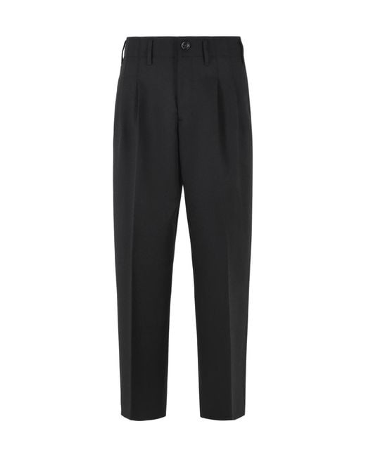 AMI Black 'Zuit' Virgin Wool Pants for men