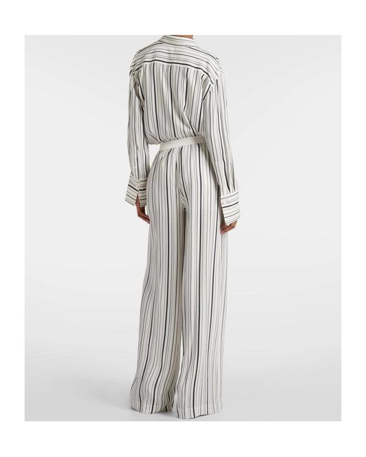 Joseph Gray Hulin Striped Wide-Leg Track Pants