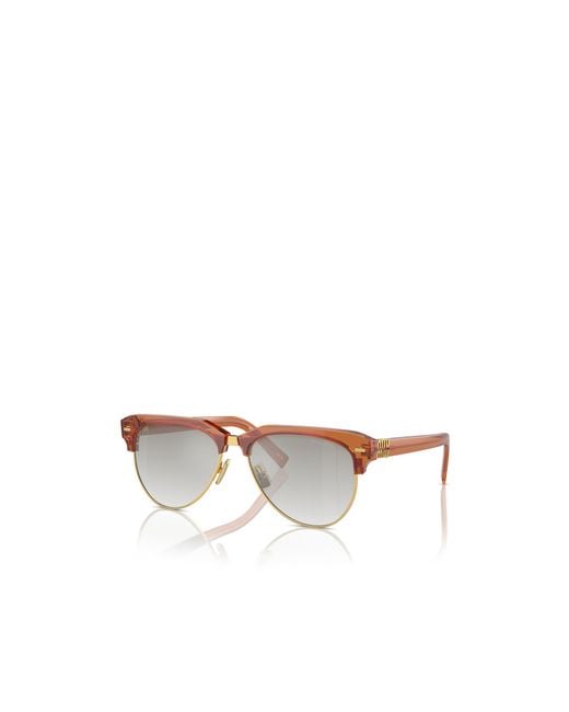 Miu Miu White Eyewear Browline Sunglasses