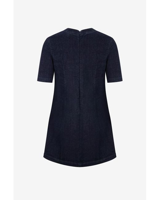 Givenchy Blue Short Sleeve Dress