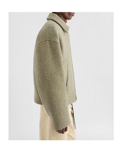Jil Sander Green Gabardine Padded Jacket for men