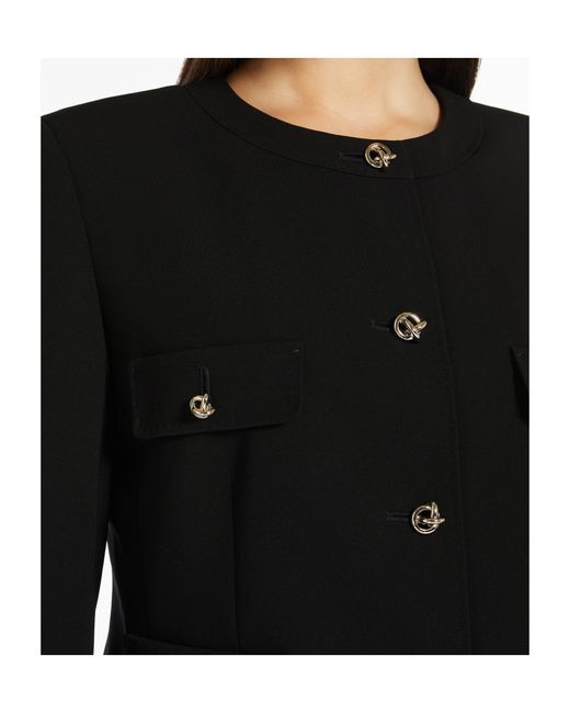 Max Mara Black Studio Buttoned Crewneck Jacket