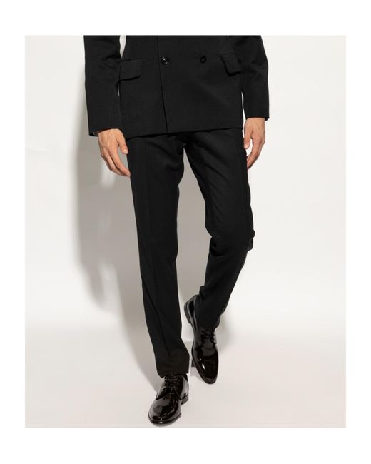 Dolce & Gabbana Black Round Toe Derby Shoes for men