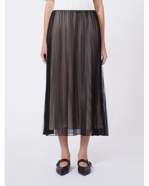 Weekend by Maxmara Gray Baby Pleated Tulle Skirt