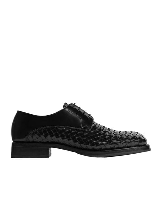Bottega Veneta Black Smashed Lace-Up Shoe for men