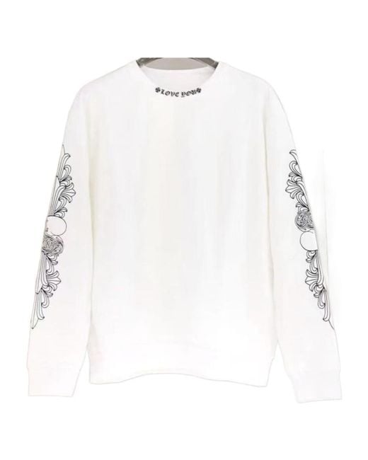 Chrome Hearts White Crew Neck Sweatshirt for men