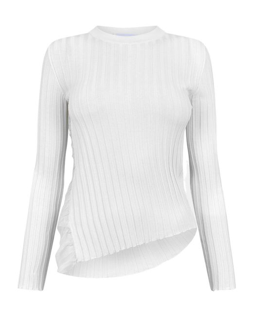 McQueen White Simple Knitted Sweater