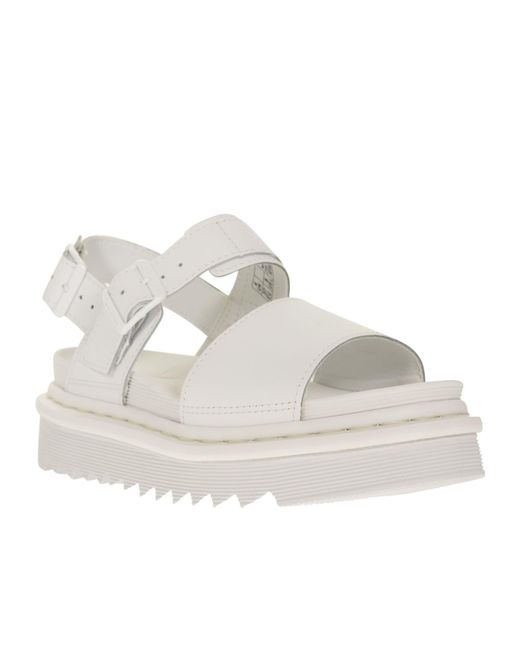 Dr. Martens White Open-Toed Round Head Sandals