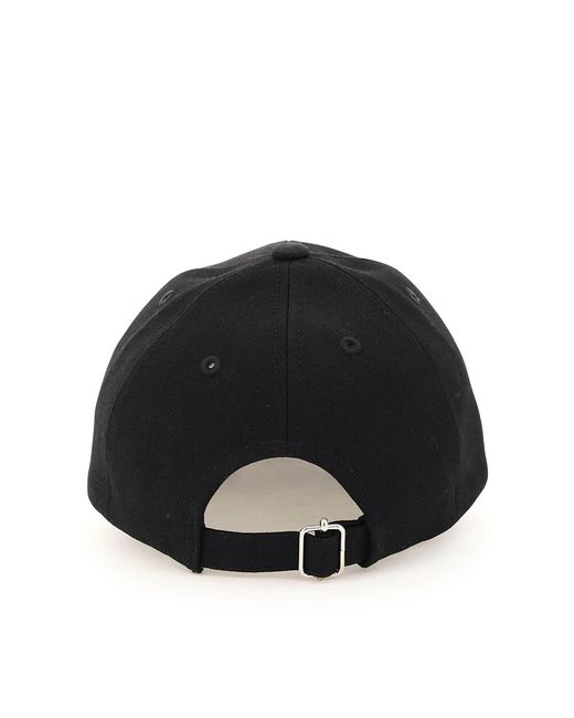 A.P.C. Black Logo Embroidered Baseball Cap for men