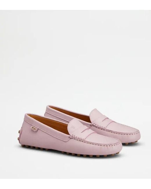Tod's Pink Gommino Driving Shoes
