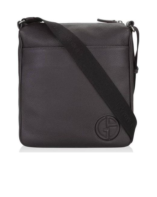 Giorgio Armani Black Logo Details Cross-Body Bag for men