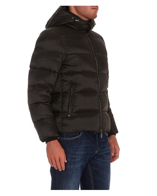 Moorer Black Brett-Sh Hooded Down Jacket for men