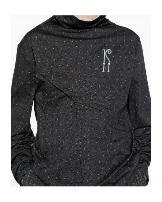 Kiko Kostadinov Black Draped Patterned Knitted Sweater for men
