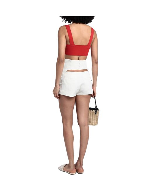 Jacquemus White Simple Solid-Color Shorts