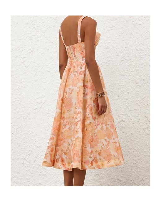 Zimmermann Pink Rebellion Drape Midi Dress